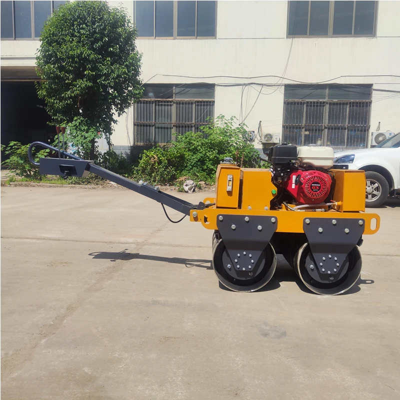 SDBM Sheep foot mini walk behind vibratory road roller double drum vibrating road roller