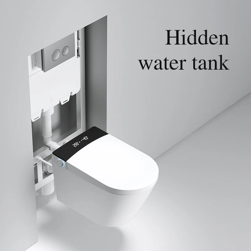 European standard smart back to wall mounted toilet and water tank bathroom white electric toilet