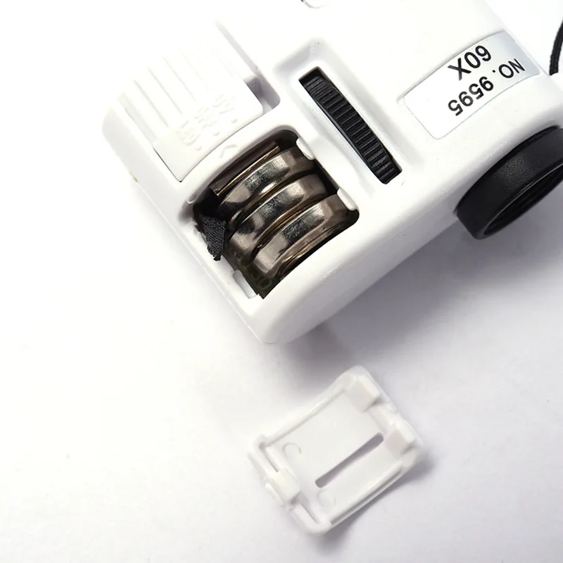 Color box with leather case white microscope, LED light purple light 60x microscope jewelry magnifying glass