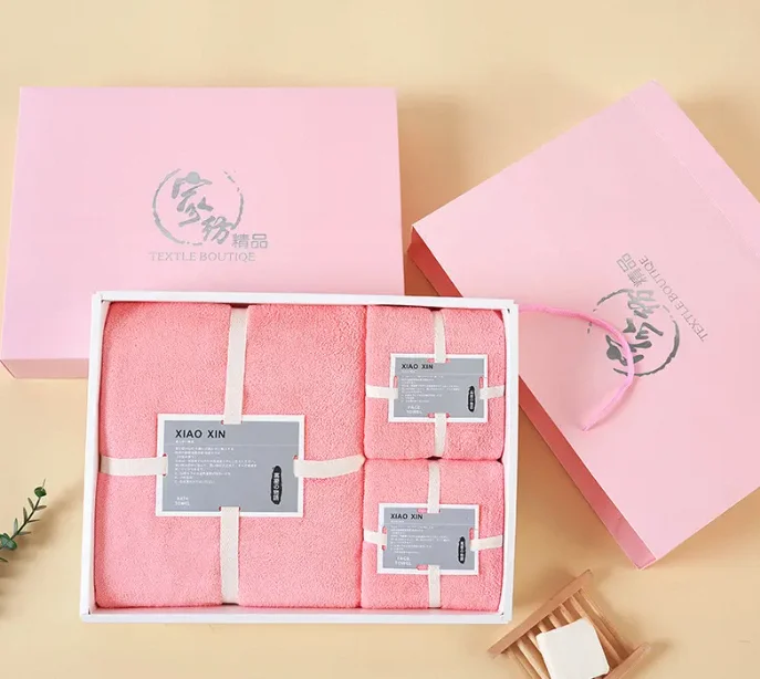 Cost-effective wholesale cheap micro fiber coral fleece towel 70x140cm 35x75cm bath towel gift set