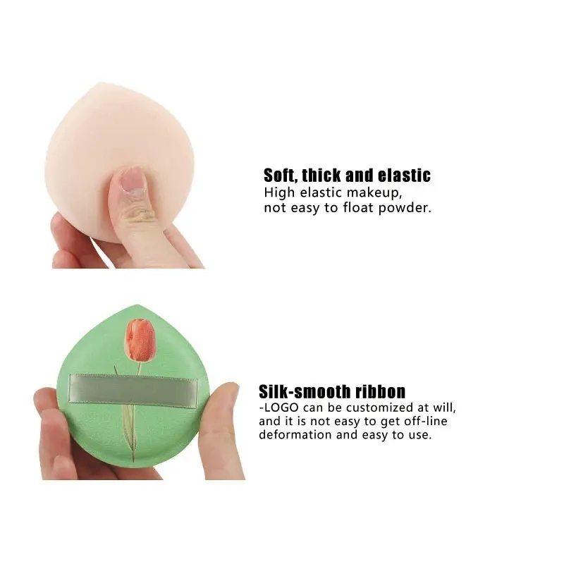 Makeup tools wholesale customized soft latex sponge puff air cushion round powder puff air cushion concealer wet and dry use