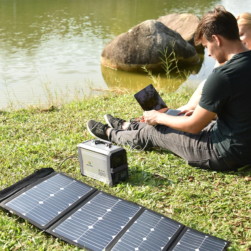Wholesale Portable 300W Smart Solar Panel Power Storage Generator with Lithium Ion Battery and Folding Solar Panels