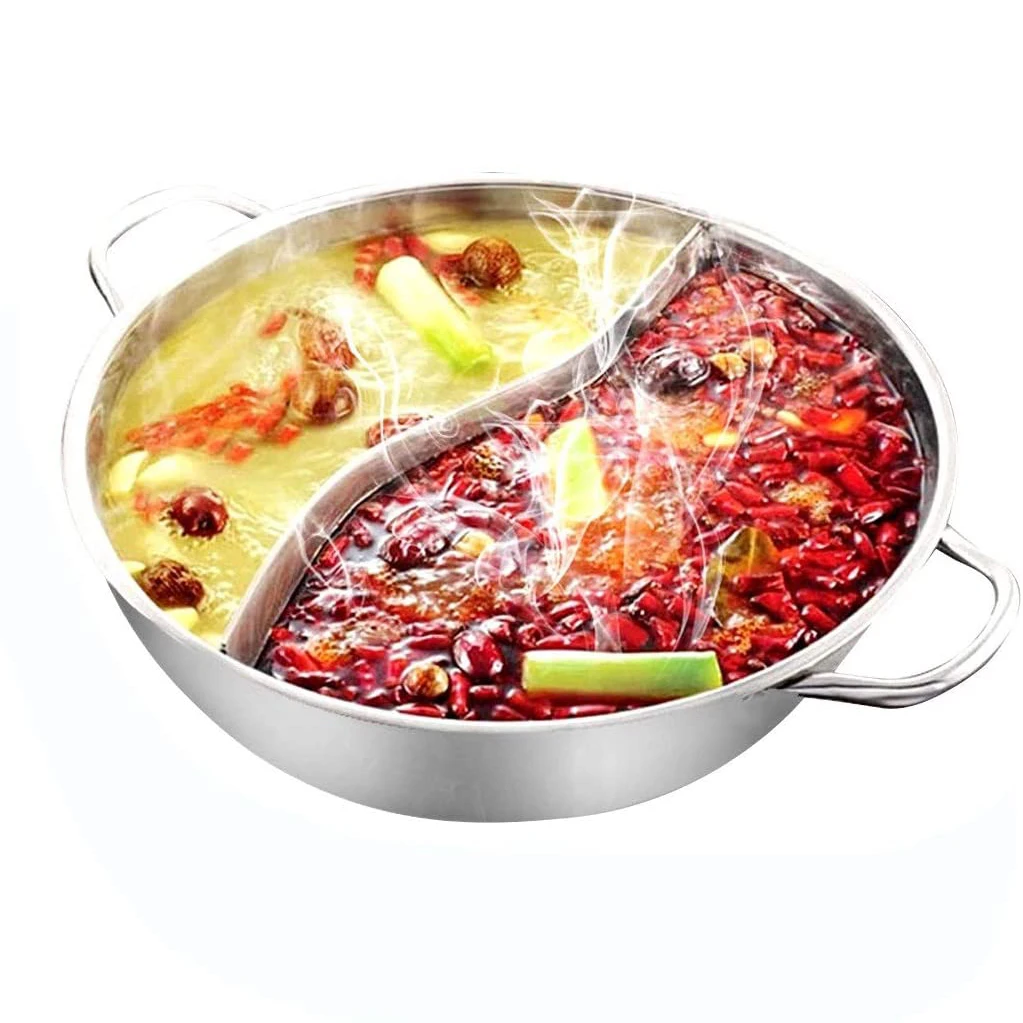 Индукционная плита с двумя отделениями для разделения вкуса и полировки супа