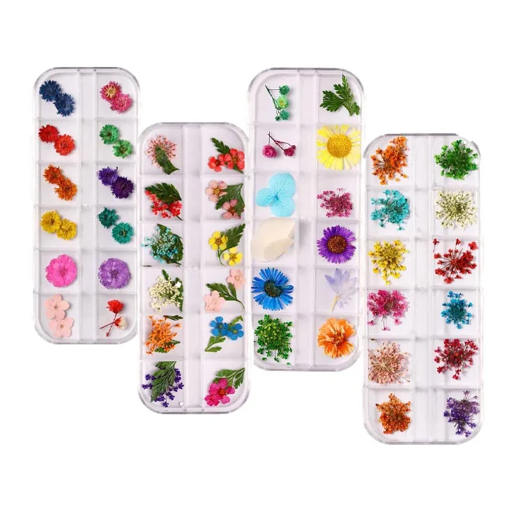 Quality Natural Mini Mixed Style Natural Flower 3D Stickers Decals Real Dried Flowers For Nails