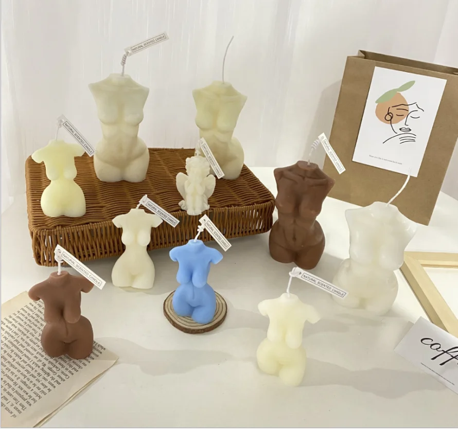 China Suppliers Male Female Body Candle Silicone Molds Fat Body Candle Mold Nude Torsoes