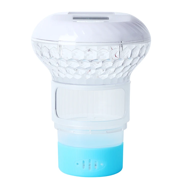OEM ODM Solar LCD Thermometer Floating Chlorine Dispenser Floater Chlorinator Pool Chlorine Tablets for Swimming pool