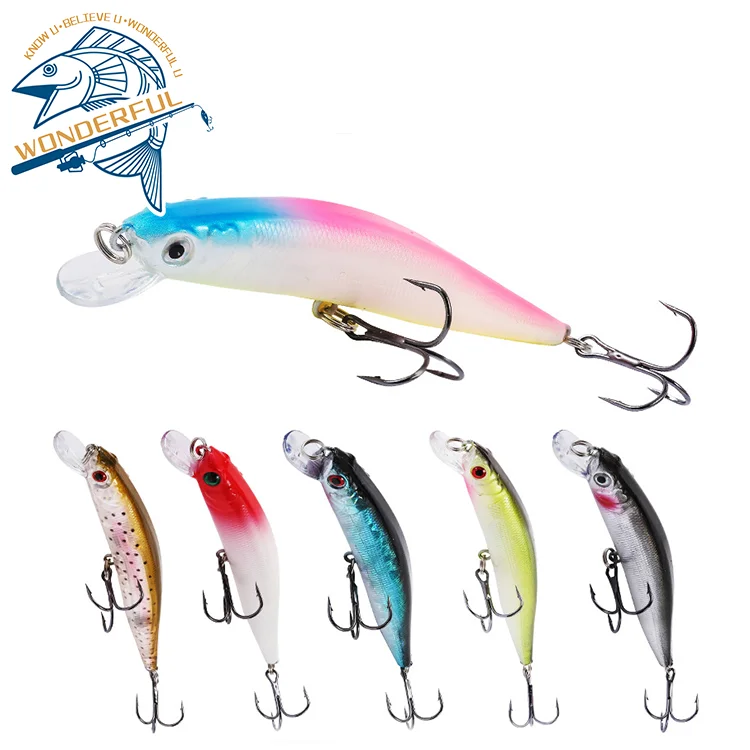 Simulation Bionic Plastic Deep Diving Freshwater Long Casting Hard Wobbler Sinking Minnow Fish Lure
