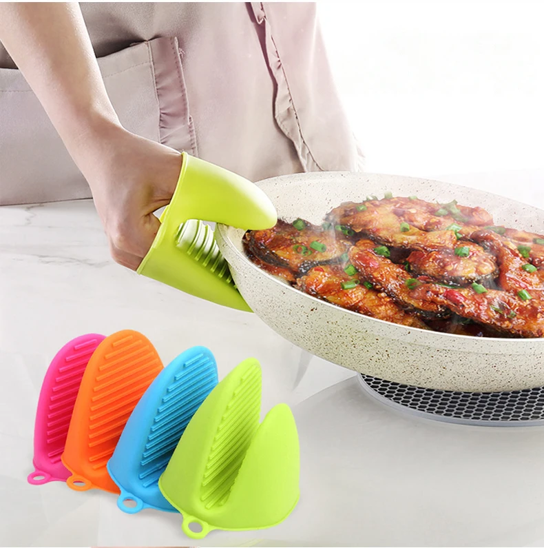 Силиконовые термостойкие резиновые захваты для перчаток держатели варежек кухни приготовления пищи и выпечки