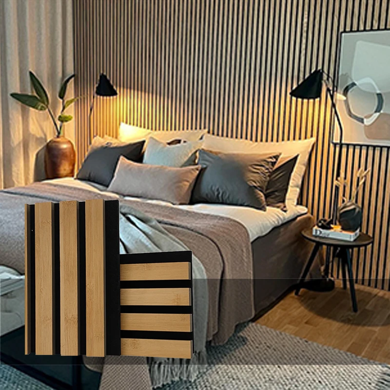 Wall And Ceiling Soundproof Slats Laminated Pet Wooden Veneer Acoustic Panel For Auditorium Hall