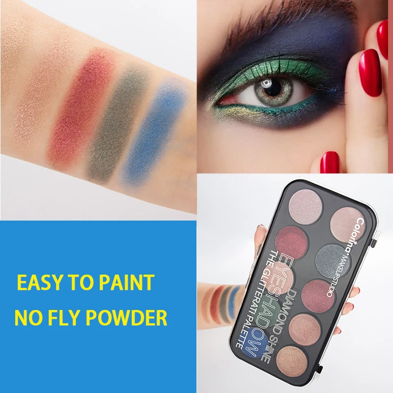 makeup cosmetics multi colored eye shadow supplier vendor high quality pigment cheap 10 colors matte eyeshadow palette