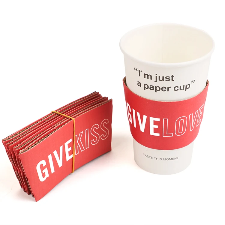 custom printed disposable eco hot and cold die cut coffee  cupsleeve with your own logo