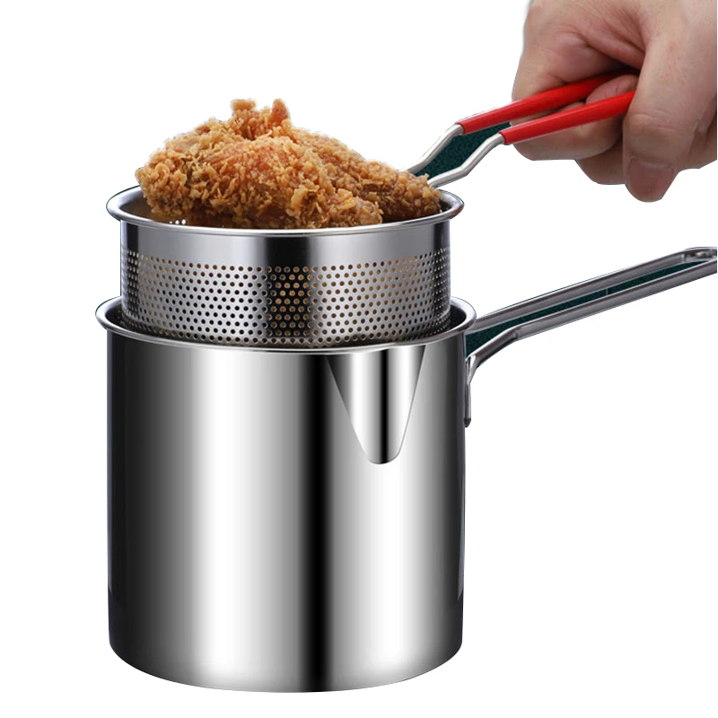 Basket Pot Fryer Fry Deep Fryingsteel Stainless Fish Strainer French Japanese Chips Mesh Pasta Pan Wire Kitchen Turkey Onion