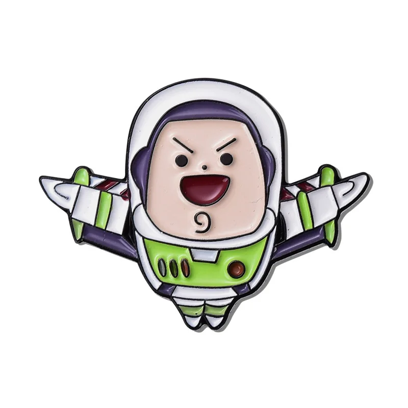Cheap Custom BuzzLightyear brooches Made Metal Hard stoving varnish enamel zinc metal crafts pins