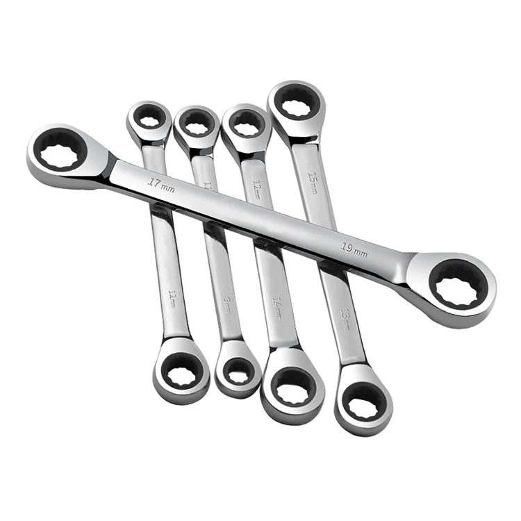 45# Steel Heavy Duty Strong 2 Head Ratchet Wrench Various Sizes China Manufacturer Wholesale