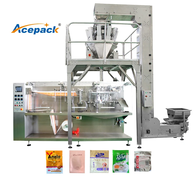 Automatic Doypack Filling Cereal Biscuit Food Packaging Machine Doypcak Pouch Packing Paper,plastic Packaging Flat Pouch/ Sachet