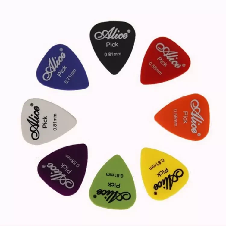 50pcs/ box Acoustic Electric Bass Plectrum Mediator Colorful guitar picks with 0.58/0.71/0.81/0.96/1.20/1.50mm thickness