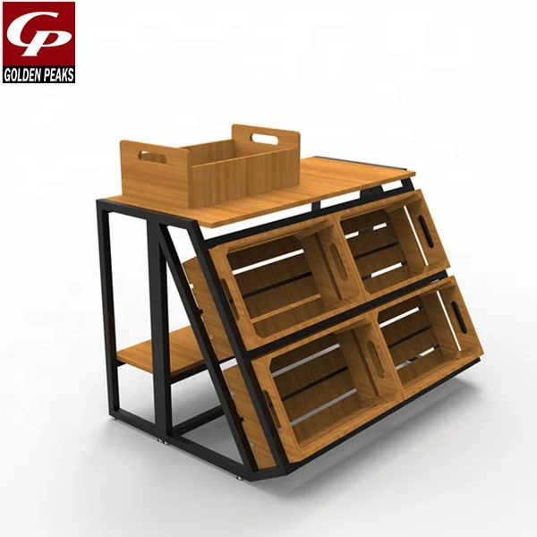 Red wine island cabinet display stand Water table high and low table food promotion pile head supermarket shelf