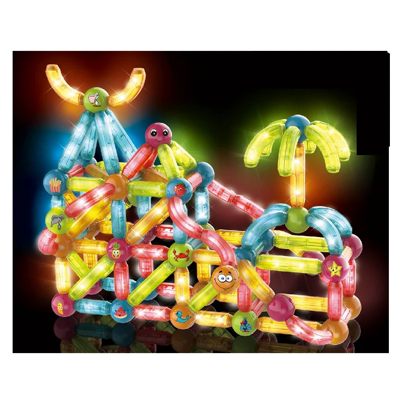 Gift for Kids Stem Educational Construction Toys Light Magnetic Building Sticks Blocks Toy
