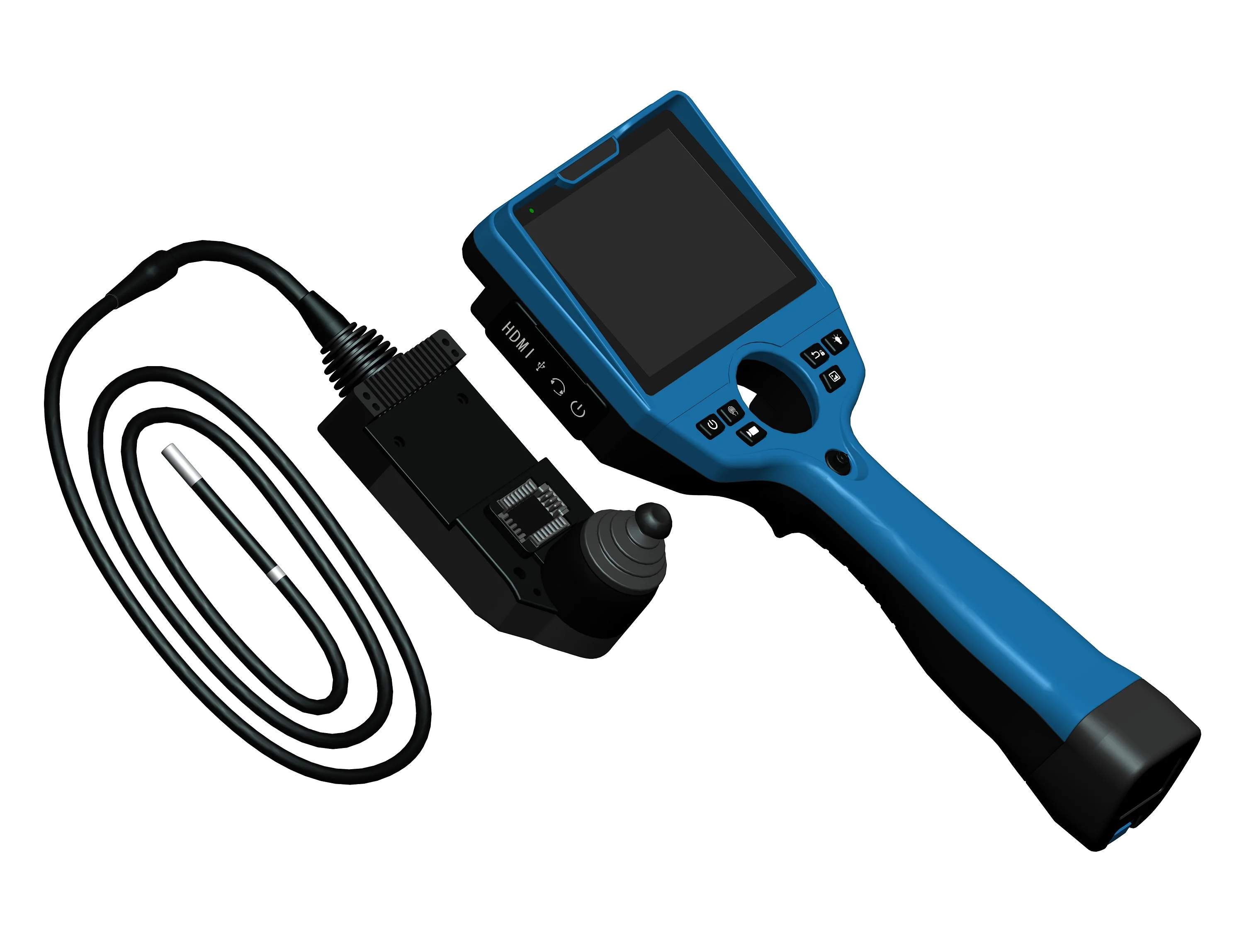 Flexible Industrial Videoscope Inspection Camera 5.2' Display Waterproof IP67 Photo Editing HD Camera 360 Degree Joystick