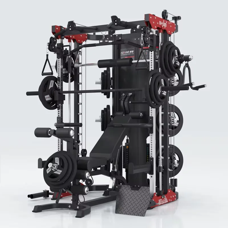 Multi-functional 100kg Counterweight Power Rack Home Fitness Workout Equipment Modern Style Squat Rack Smith Machine