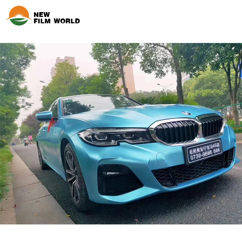 Air Bubble Free Color Car Wrapping Vehicle Wrap Vinyl Stickers Matte Lake Blue Car Wrap Vinyl Film