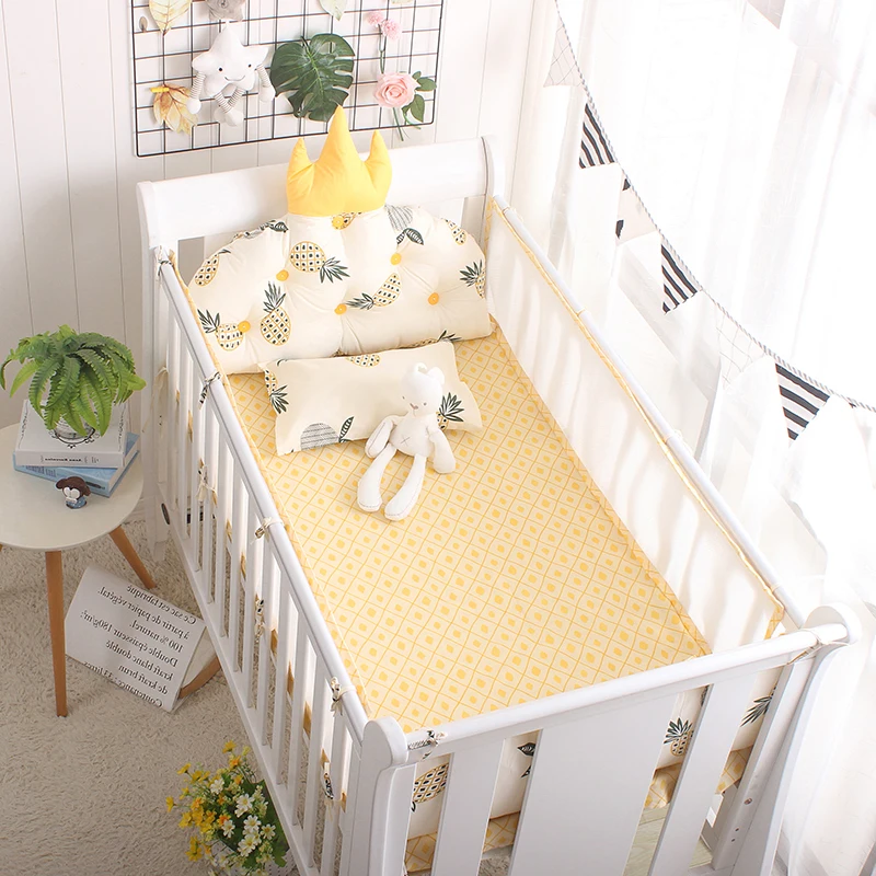Design children cotton crib sheet newborn breathable mesh baby bumper