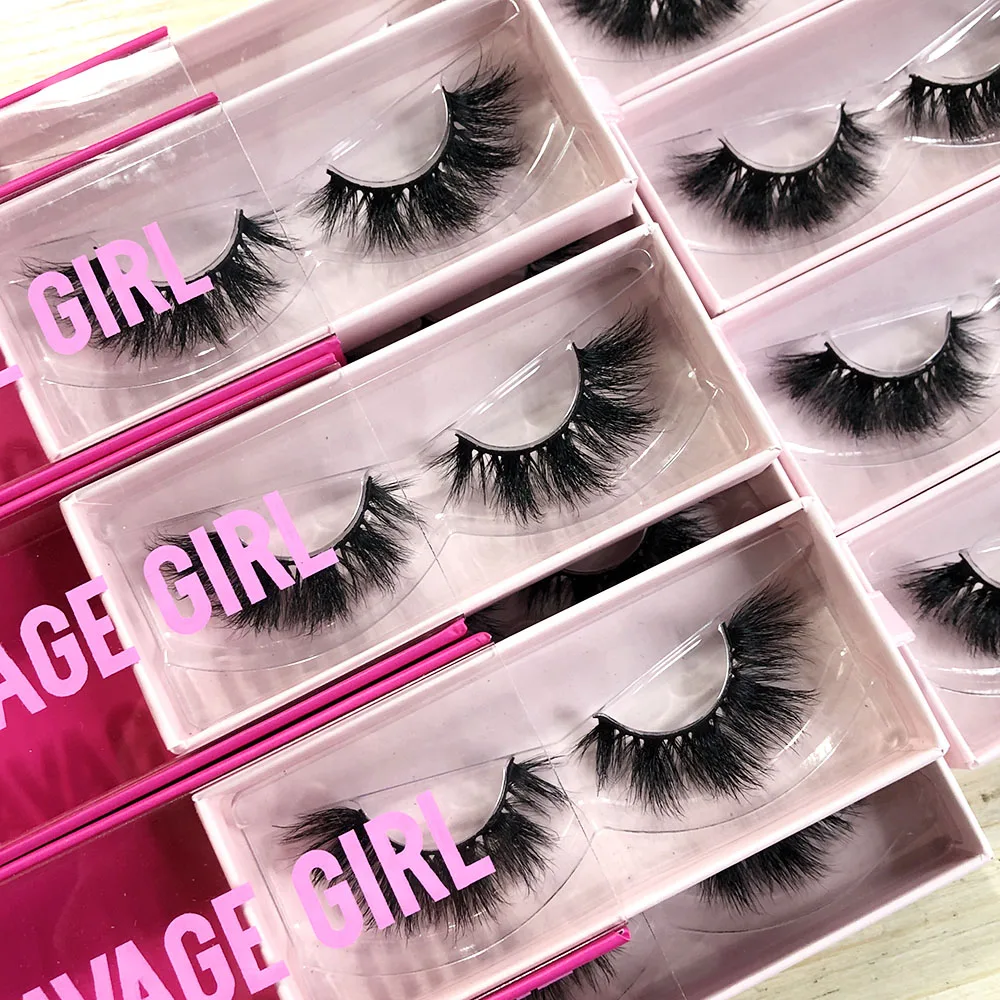 Wholesale Private Label 15-30mm Mink Eyelashes Vendor Fluffy Russian D Curl Strip Lashes Faux Mink Eyelash