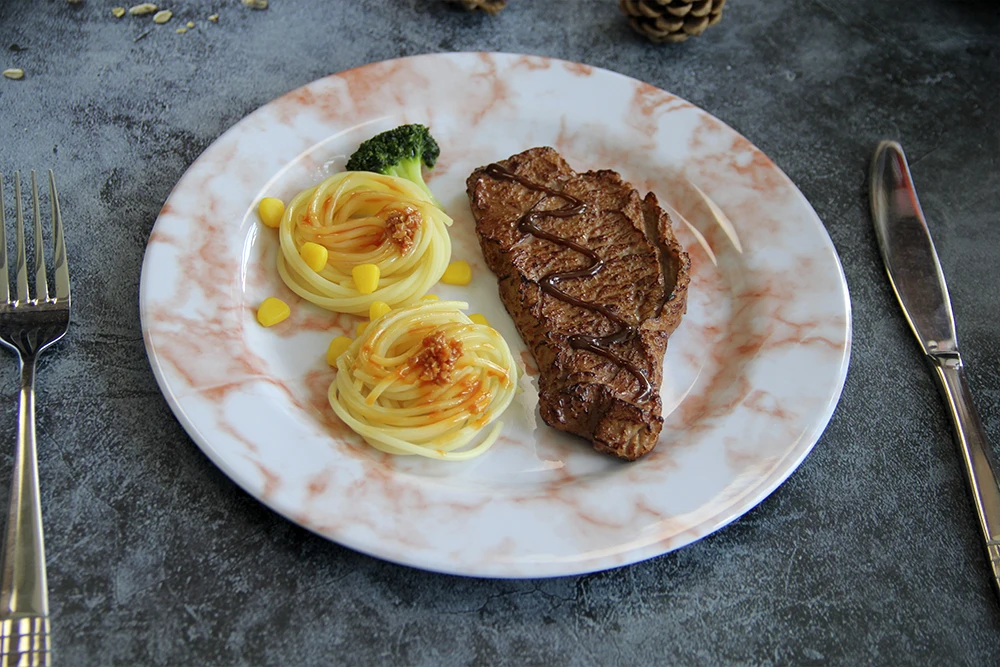 SEBEST Factory juego de vajilla de melamina 4PCS Wholesale Marble Design Plate Bowl Dinnerware Set Melamine Tableware