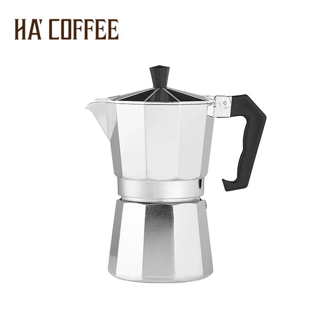 Moka Coffee Pot Aluminum Induction 6Cup,moka pot espresso maker Classic Italian Aluminum Moka Pot with Soft Touch Handle