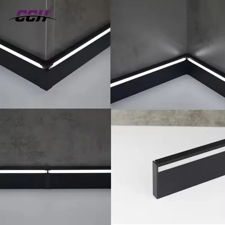 Drywall 80mm LED Aluminum Skirting Light Profile Wall Skirting Board Baseboard Floor Accessories Kitchen Angled Led Profile