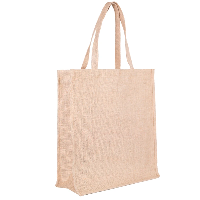 BSCI Audited Factory Promotional Linen Tote bags Reusable Cotton Jute Grocery Shopping Bag for Travel Shopper
