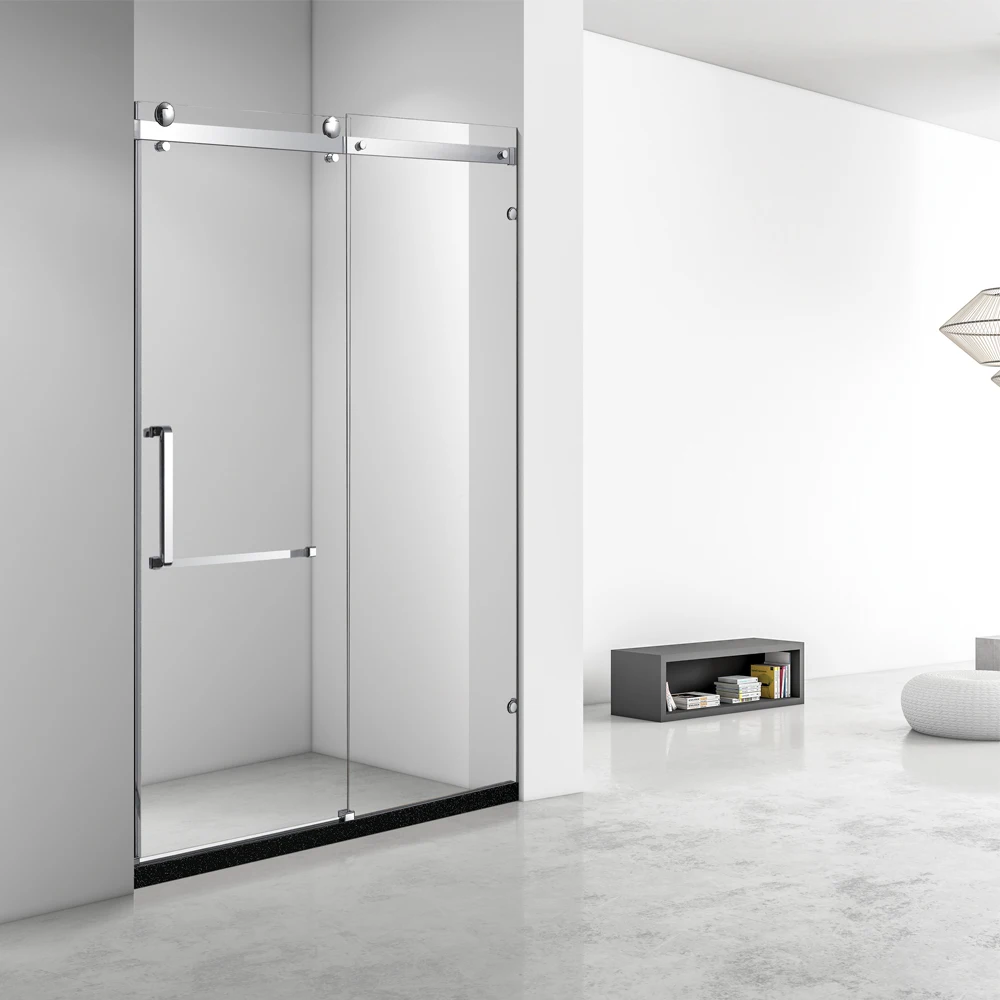 Project Hot Sale Simple Modern Tempered Glass Shower Room with Hinged Door