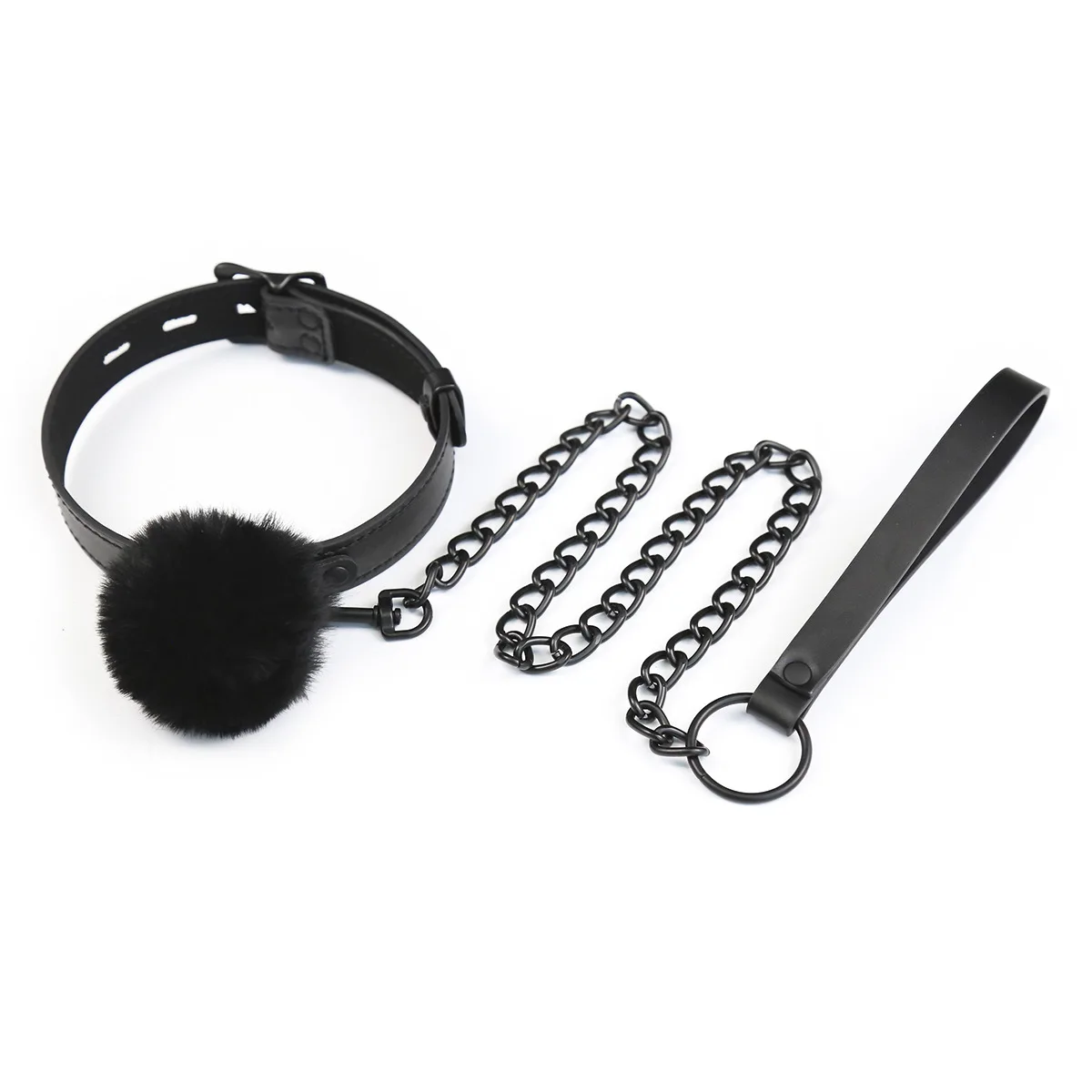 BDSM Black Lace Collar Ankle Cuffs with Leash Chains Adjustable Necklaces for Couple, Slave Necklace Sex Toy