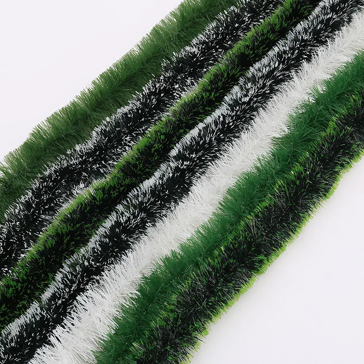 Wholesale Tinsel  Decoration Wired Thick Artificial Christmas Garland with Double Color