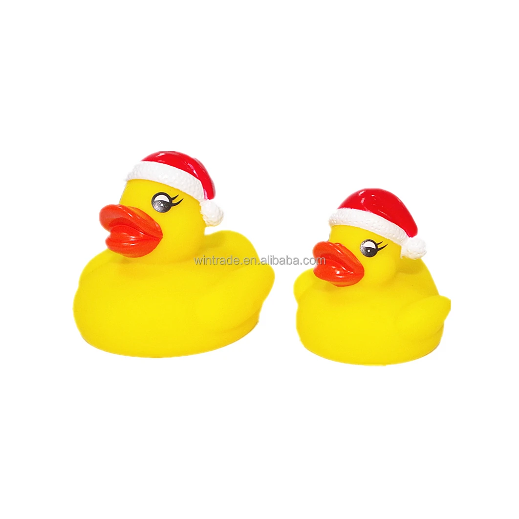 Merry Christmas Santa Claus Flash Rubber Duck LED Bath Toy