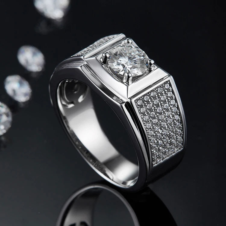Wholesale S925 Diamonds Jewellery 1ct 2ct 3ct Moissanite Men Ring With Manufacture Price