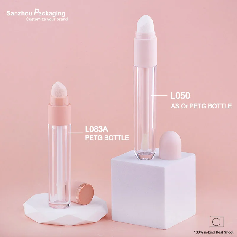 3.5ml 2 in 1 foundation packaging PETG empty makeup bottle flakon liquid blush bottle liptint container with sponge