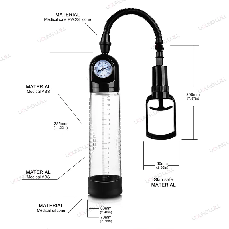 Dial Ppressure Vacuum Male Enlarger Masturbator Penis Pump Sex Toy for Men Penis Enlargemet Pump Suck Penile Erection Sleeve Man