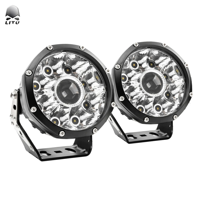 Round Brightness LED Driving Lights 50W Quality Auto Offroad Spotlights Auxiliary 5 inch LED Work Lights for Truck 4x4