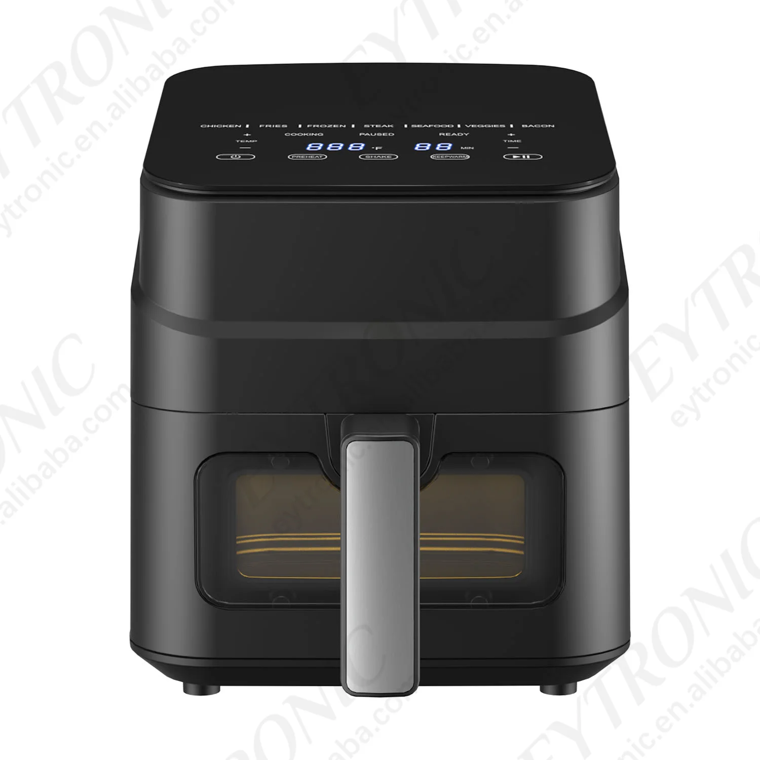 Eytronic 3L 4L 5L 6L Glass Smart Digital Display Air fryer With Visible window For Inside Household LCD Display Air Fryer