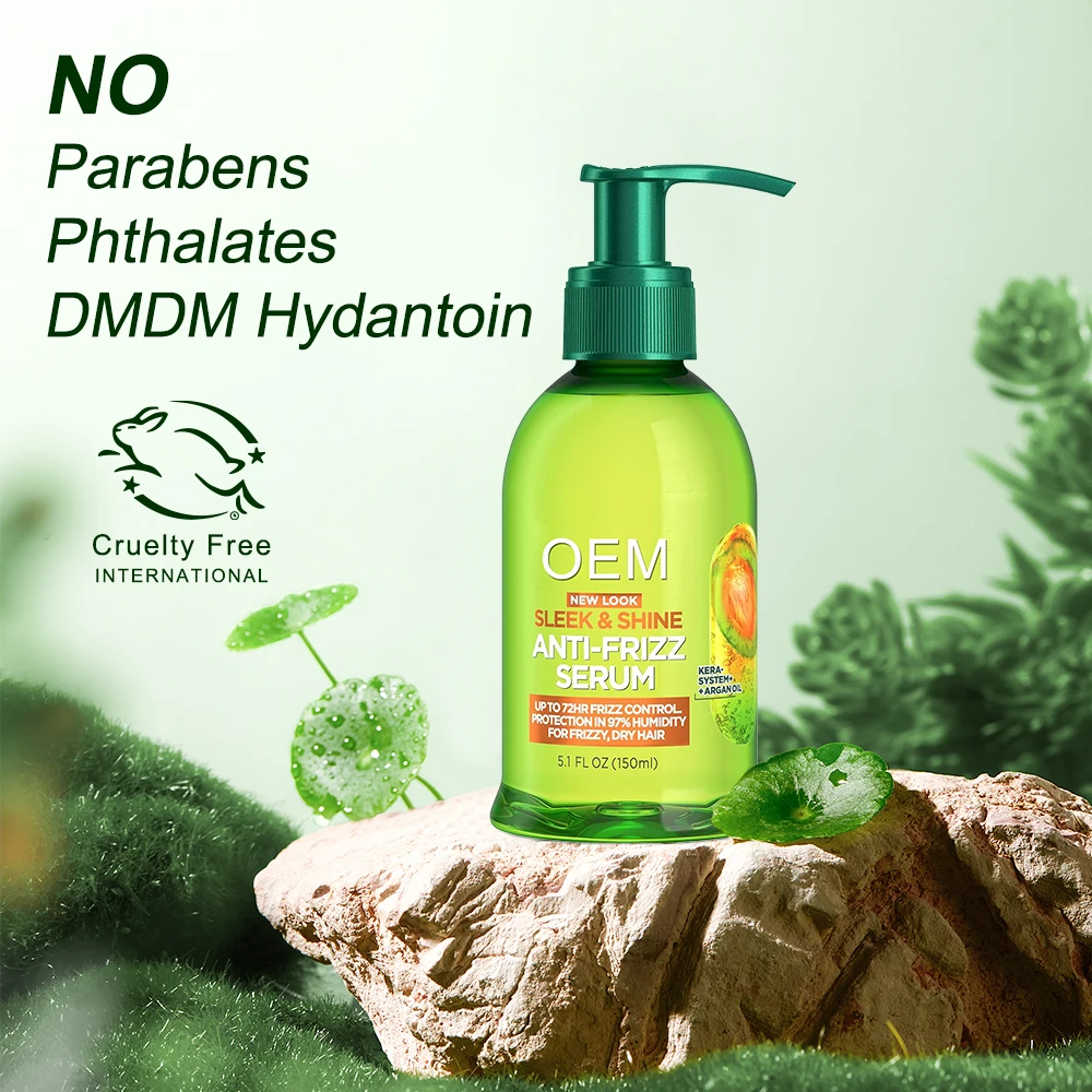 Private Label Fructis Sleek & Shine Anti-Frizz Serum for Frizzy Dry Hair Moroccan Argan Oil Hair StrengtheningTreatment