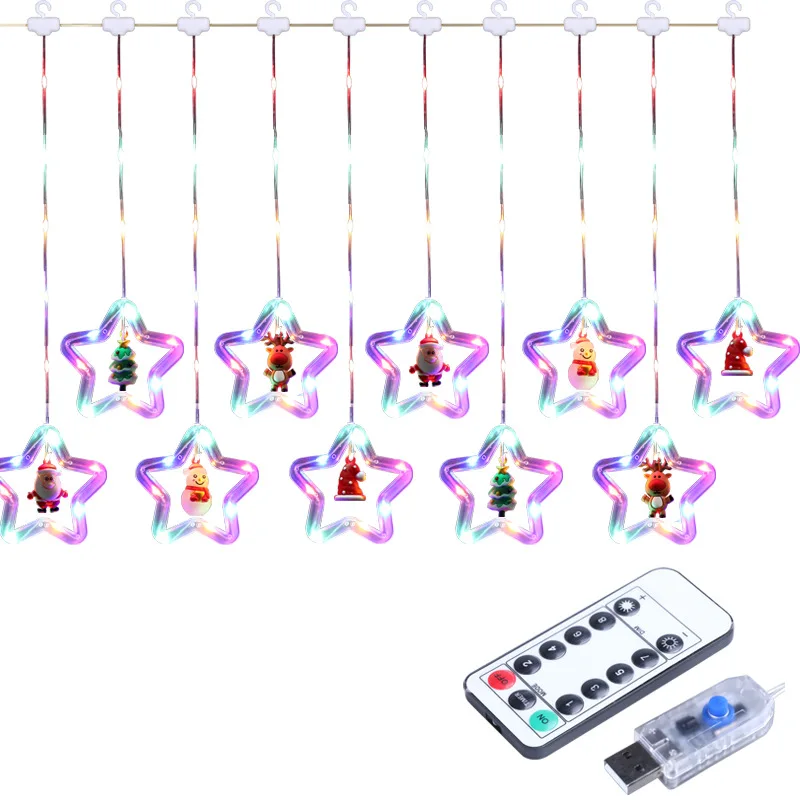 LED Holiday Light Christmas Decoration Lamp Room Garland New Year Decor String Lights Santa Decoration Accessories