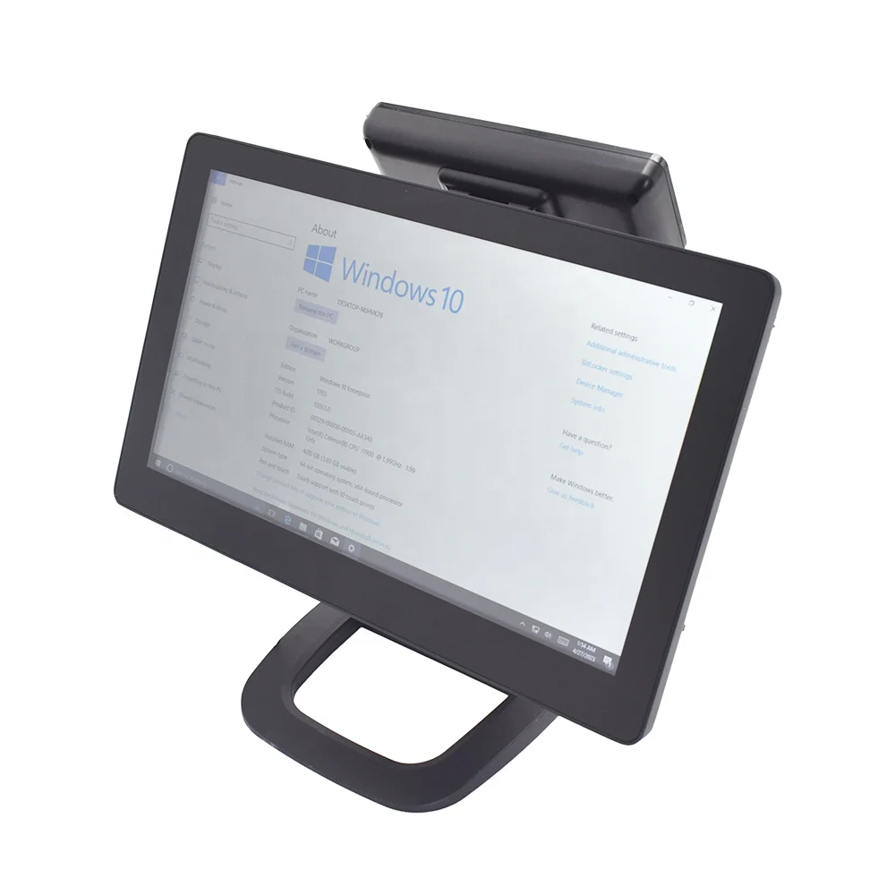 Aluminum alloy metal shell desktop cash register 15.6 inch touch screen pos machine