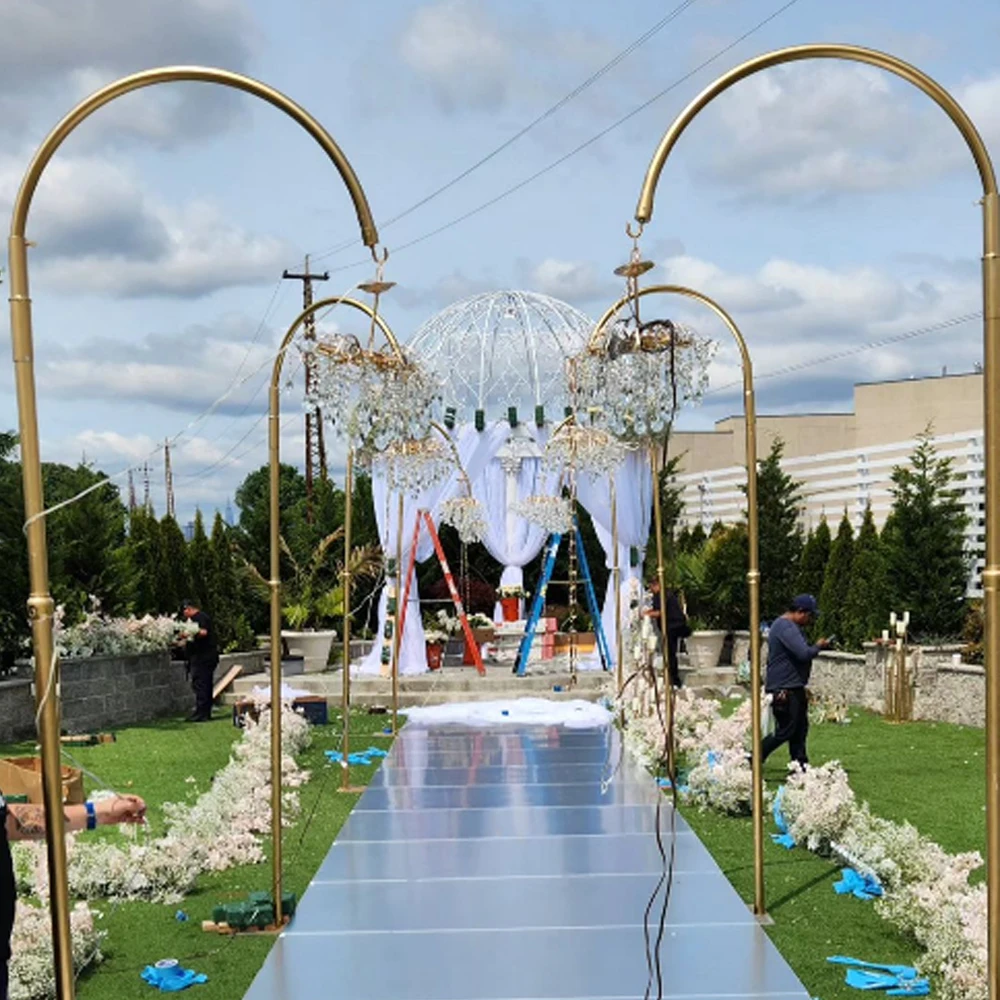 Chandeliers Hannger Silver Aluminum Tall Pipe and Drape Chandeliers Arch Curved Backdrop Upright Pipe Stand Kit or Event