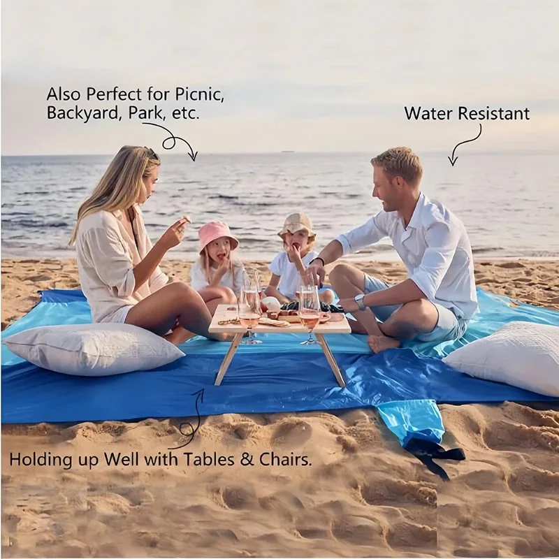 BENOY Outdoor Beach Blanket Sand proof Waterproof Sand Free Mat Beach Pocket Blanket Folding Beach Mat Sand proof in Stock