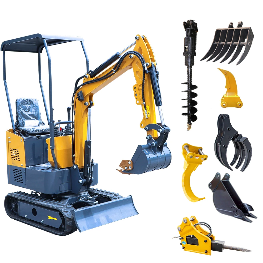 Euro 5 EPA Hydraulic pilot Joystick Excavator Hydraulic Hammer Small Mini Excavator for Sale