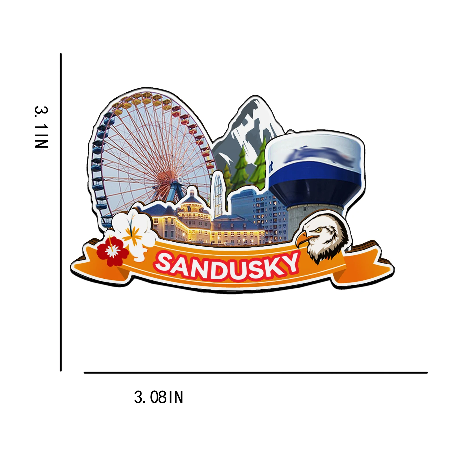 Refrigerator Magnet Sandusky Ohio USA Fridge Magnet City Travel Souvenirs Gifts 3D Classic Home Crafts