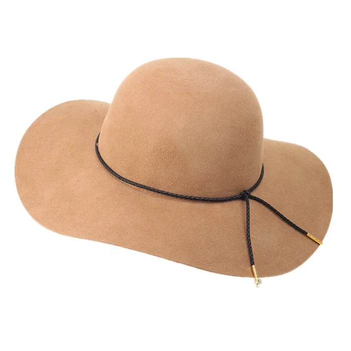 Зимняя Модная элегантная женская шляпа с широкими полями из шерсти и фетра