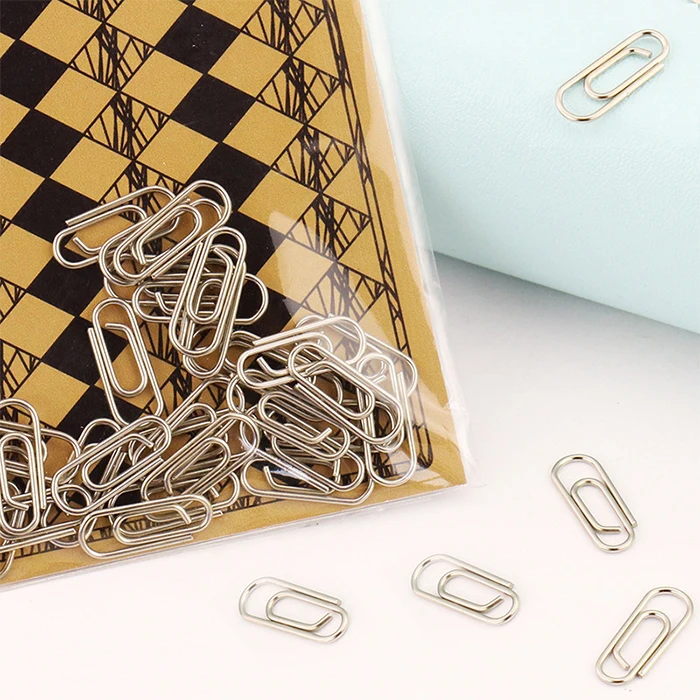 Cute Effective Office Supplies Mini 15mm Silver Color Clip Bookmark Metal Office Accessories Small Paper Clips Patchwork Clip