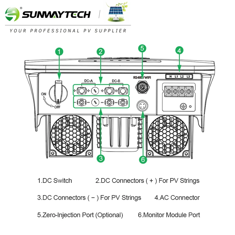 Инвертор Sunway с аккумулятором для домашнего использования трехфазный 10000 Вт 10 кВт 15 20 25 солнечный инвертор